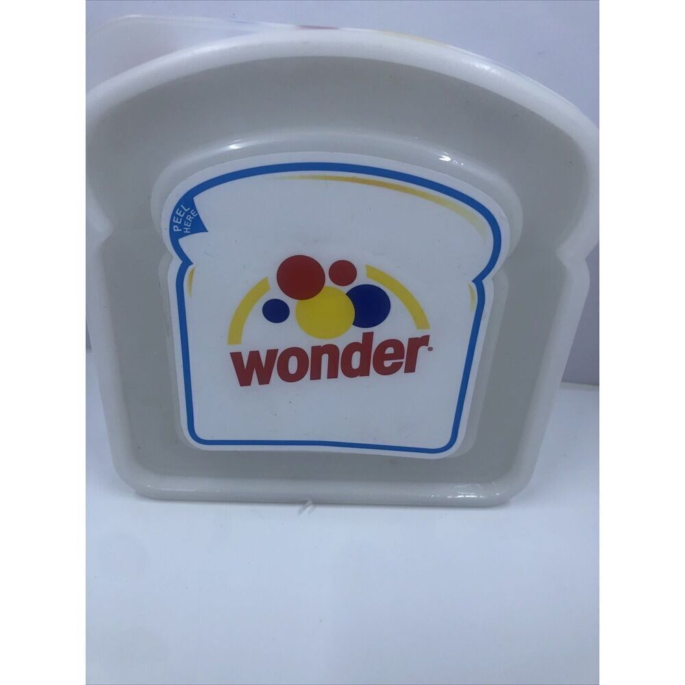 Wonder Bread Sandwich Keeper, Lunch Box, Snack, Plastic Container with Lid